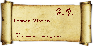 Hesner Vivien névjegykártya
